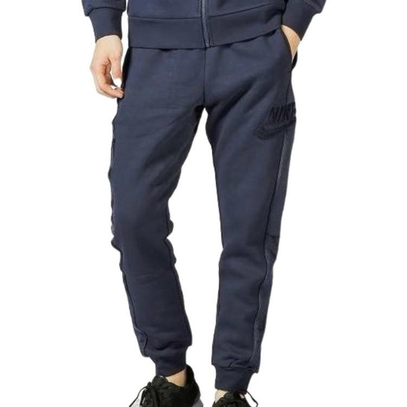 Nike Men’s Fleece Panel Joggers Navy Blue Size Extra Large XL - Picture 1 of 6